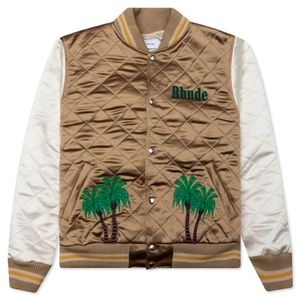 RHUDE ST. BARTS BOMBER JACKET - WHITE/TAN
